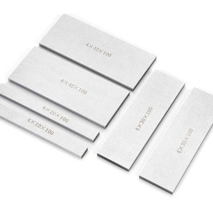 Set of rectangular stone blocks with dimensions on a white background