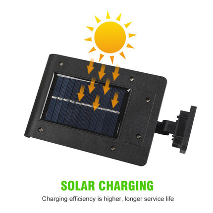 Solar panel with sun icon and arrows indicating charging, on a white background.