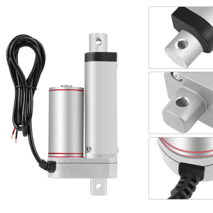 12V DC Linear Actuator - 50mm Stroke 300N Motor | Waterproof IP54 Electric Push Pull Lift Rod for Automation Silver