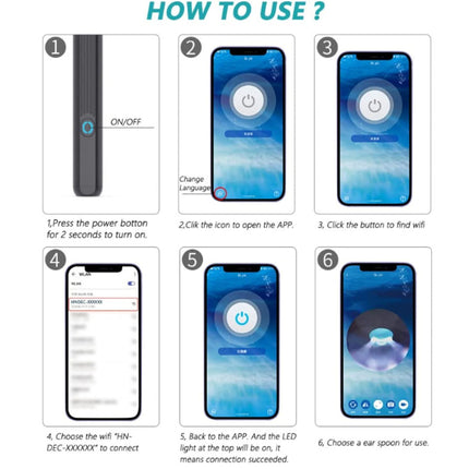 Step-by-step guide on how to use a device with smartphone screenshots.