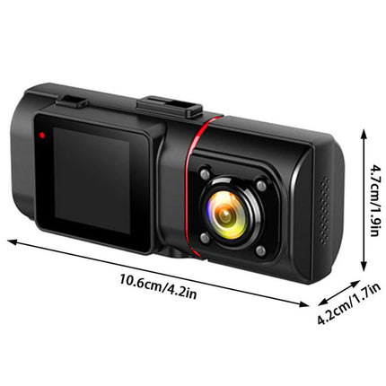 Black camera device with measurement indicators on a white background