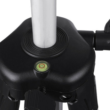 Close-up of a black tripod head with a white rod on a white background