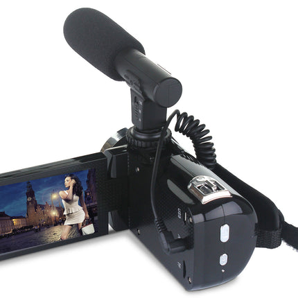 Phone with a microphone attachment on a white background