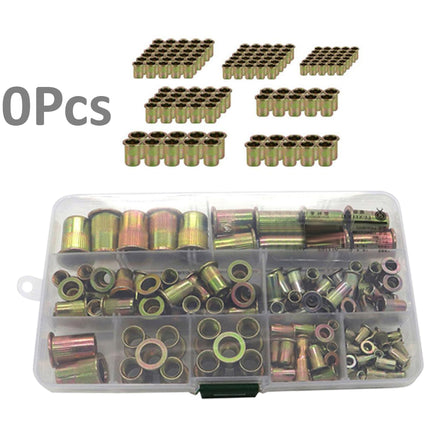 Assorted metal components in a clear plastic organizer with '140Pcs' text on a white background.