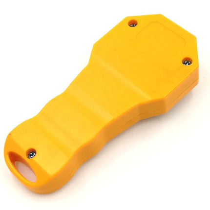 Yellow plastic tool on a white background
