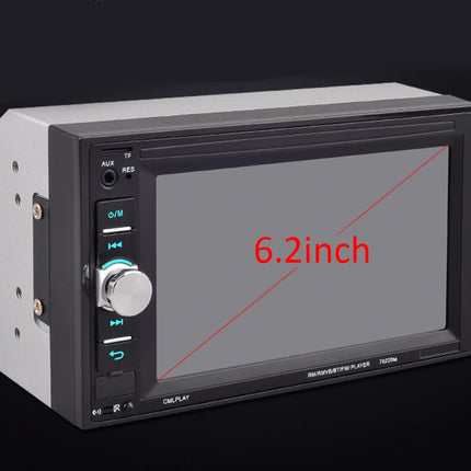 Car multimedia player with 6.2-inch screen on a black background