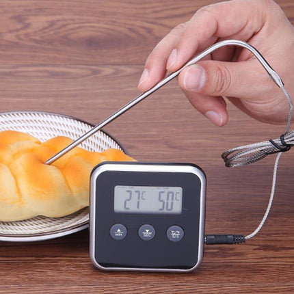 Digital BBQ Thermometer - Target Temp Alert - Magnetic | 1M Cord | 19.3cm Probe | 0-250°C Range | For Meat, Oven, Grill, Smoker