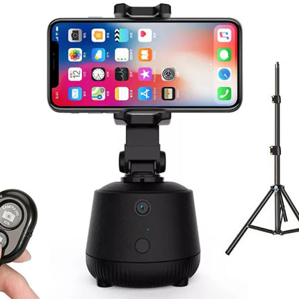 360° AI Tracking Phone Gimbal Hands-Free with Facial Recognition, Gesture Control, No App or Bluetooth Needed, 1.6m Tripod, 2400mAh Battery