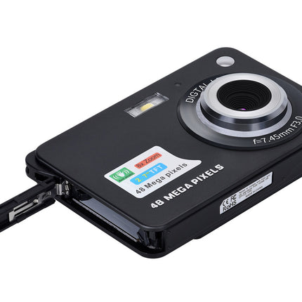 Digital camera with 48 megapixel capability on a white background