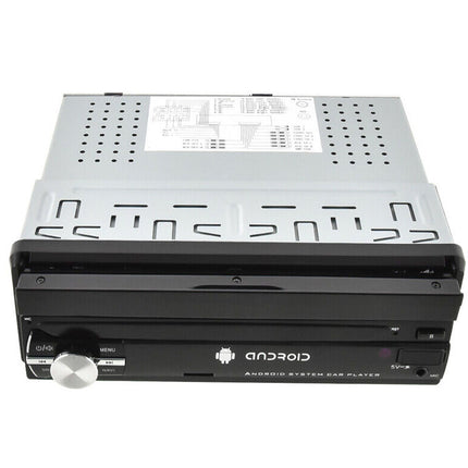 Car stereo system with Android logo on a white background