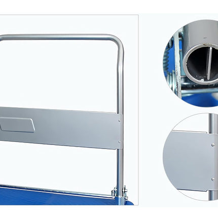 Metal pipe support structure with close-up details on a white background