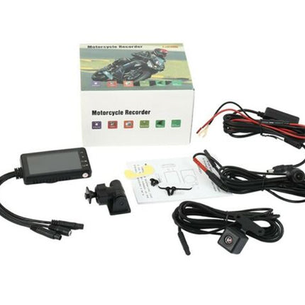 Motorcycle recorder with accessories on a white background