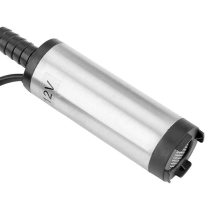 Metallic pump with '12V' marking on a white background