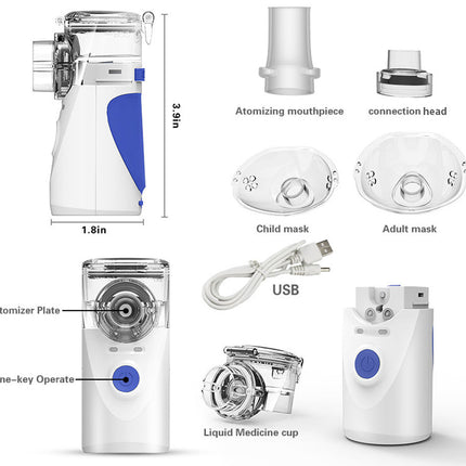  Inhaler device with labeled parts on a white background