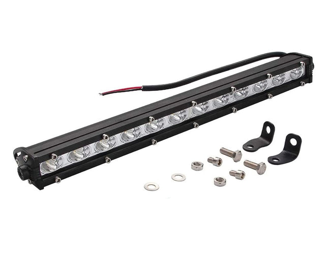 LED light bar with mounting hardware on a white background