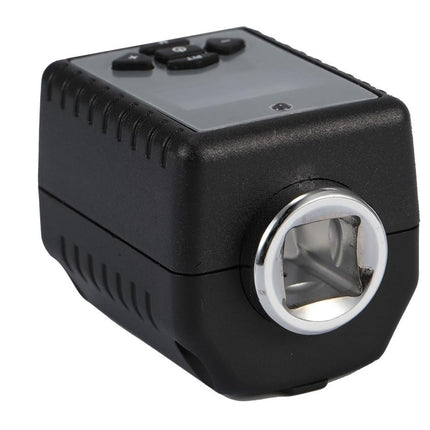 Black and silver electronic device on a white background