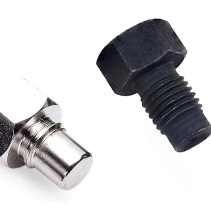 Metal bolt and nut on a white background