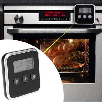 Digital BBQ Thermometer - Target Temp Alert - Magnetic | 1M Cord | 19.3cm Probe | 0-250°C Range | For Meat, Oven, Grill, Smoker