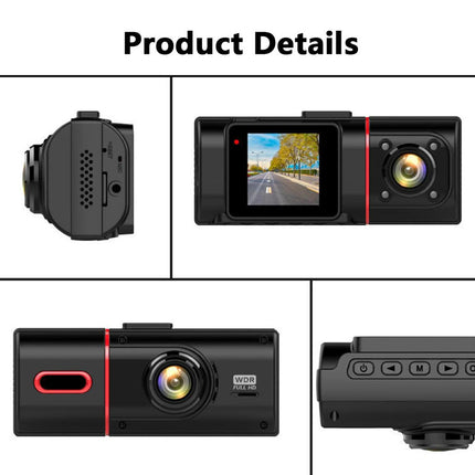 Dashboard camera with multiple views on a white background
