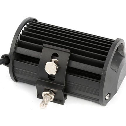 Black LED work light on a white background