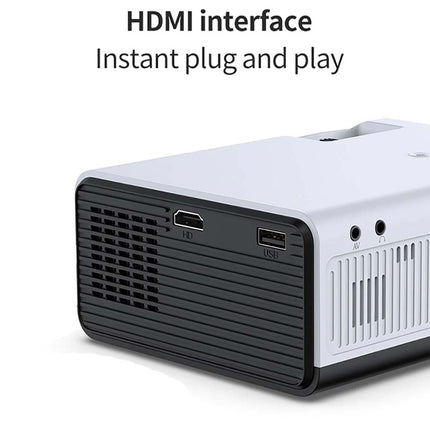 Projector with HDMI interface on a white background