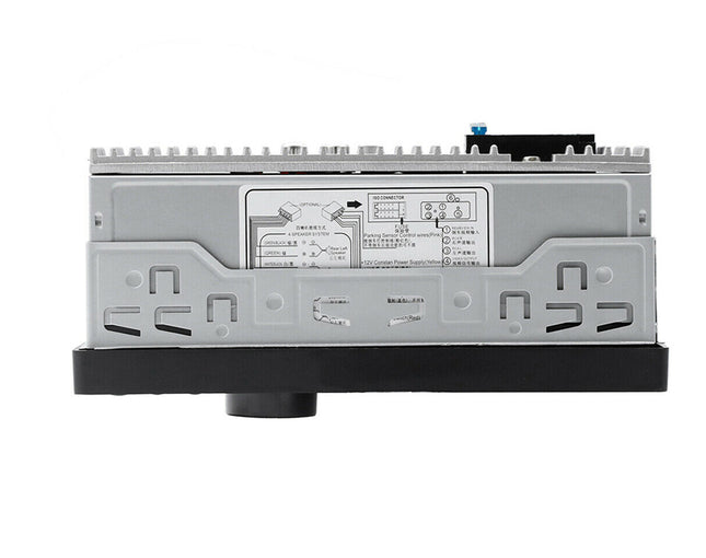 Electronic device with control panel and labels on a white background