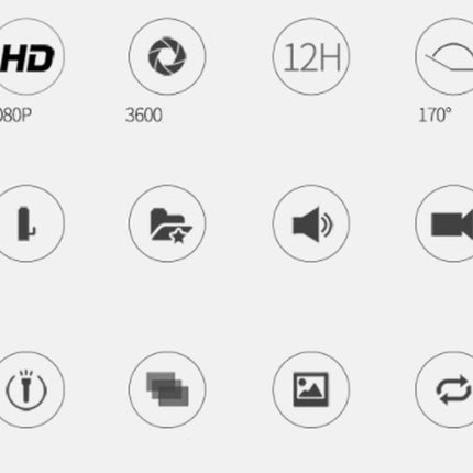 Set of control icons for a camera or video device on a light gray background