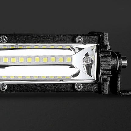 Close-up of a LED light bar on a black background