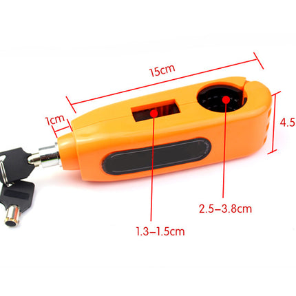 Orange tool with measurements on a white background