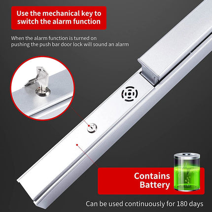 Door Push Panic Bar with Alarm for Exit Doors