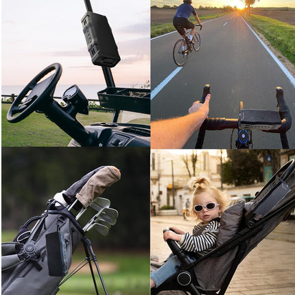 Magnetic Golf Bluetooth Speaker - IP67 Waterproof with TWS Stereo | 30W Portable Sound with 36H Playtime Built-in Torch & Bike Mount Black