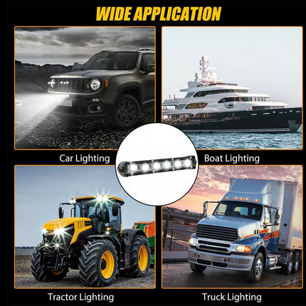 LED light bar with applications on car, boat, tractor, and truck.