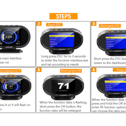 Step-by-step guide for using a digital device with on-screen instructions.