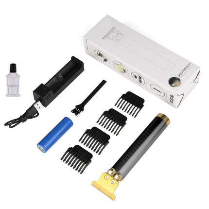 Cordless Hair Trimmer - 10W Motor & Titanium T-Blade - Gold | 1200mAh Battery | Zero Gapped | 4 Combs | For Men