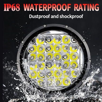 LED light with IP68 waterproof rating text on a black background