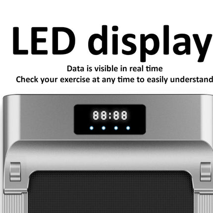 Digital display on a piece of equipment with text indicating real-time data visibility.