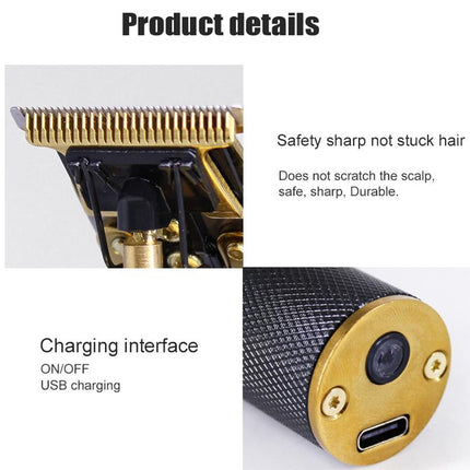Cordless Hair Trimmer - 10W Motor & Titanium T-Blade - Gold | 1200mAh Battery | Zero Gapped | 4 Combs | For Men
