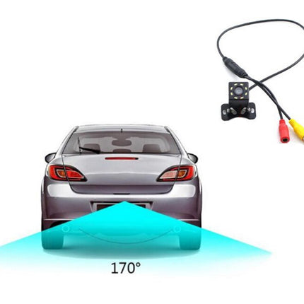 Car backup camera with a 170-degree field of view on a white background