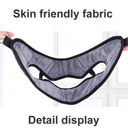 Gray fabric product held by hands with text 'Skin friendly fabric' and 'Detail display'.
