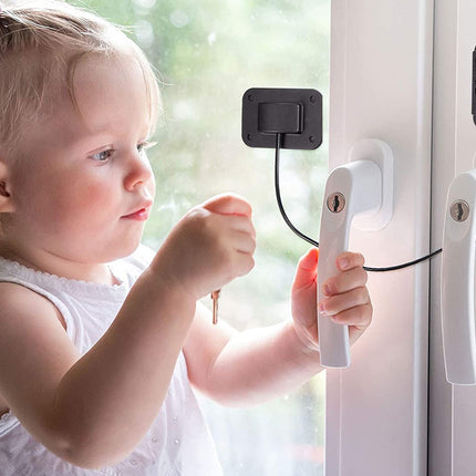 Child interacting with a window lock system