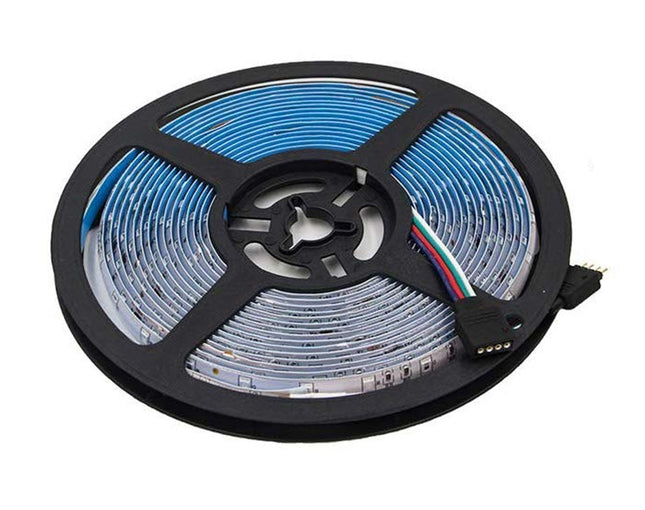 Roll of LED strip light on a white background