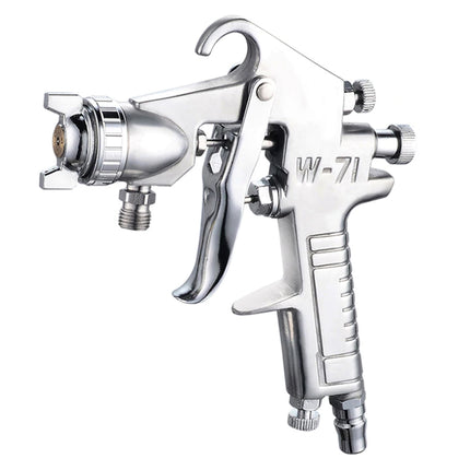 Silver spray gun with 'W-71' marking on a white background