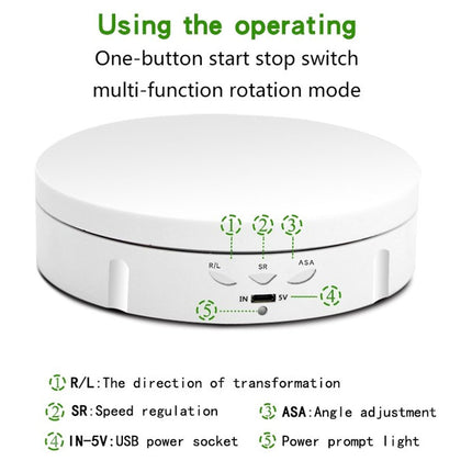 White rotary control switch with labeled functions on a white background