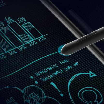 Digital drawing on a tablet with a stylus, showing technical diagrams and text.