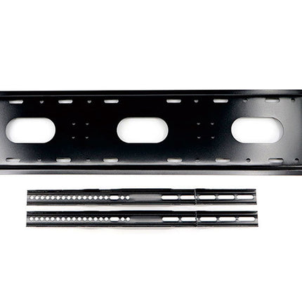 Black metal bracket on a white background