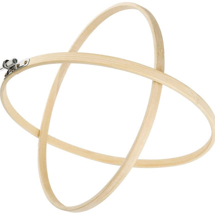 Wooden embroidery hoop on a white background