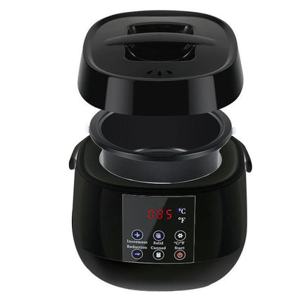 Black food dehydrator with digital display on a white background