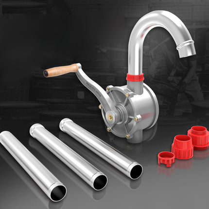 Metallic faucet with pipes and red connectors on a dark background