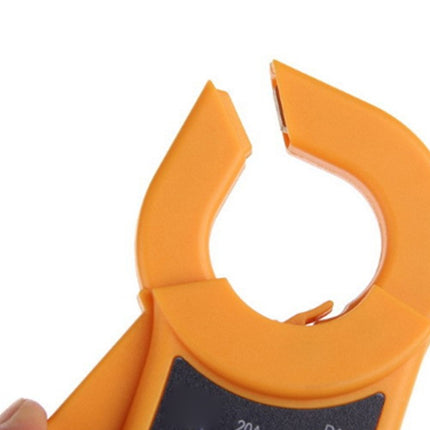 Orange wire stripper on a white background