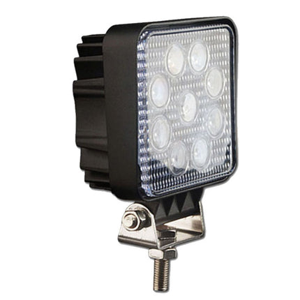 Black LED work light on a white background